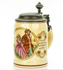 Eckhardt & Engler Antique Lidded Mug German Beer Stein - Couple ca.1920's picture
