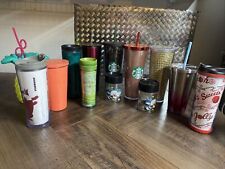 Lot of 13 STARBUCKS TUMBLERS 24oz 16oz Sparkly Ombre Straws picture