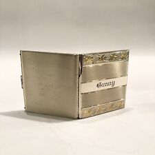 Vintage Brushed Sterling Silver Brilliant Cut Monogrammed Cigarette Case picture