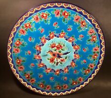 French Longwy Enameled Majolica Cloisonné Wall Platter picture