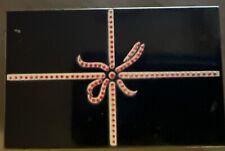 VINTAGE CIGARETTE CASE POWDER, ROUGE COMPACT WITH A GLOSSY RAISED & WHITE BOW picture