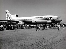Vtg 1970's B&W Photo Lockheed L-1011 Airplane Hollywood Burbank CA Airport 8x10 picture