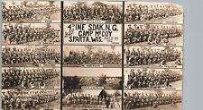 CAMP MCCOY INFANTRY sparta wi real photo postcard rppc sd ng soldiers ~TRIMMED picture