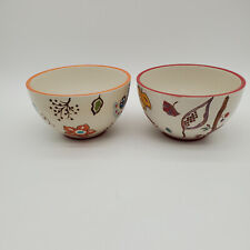2 Dutch Wax Ceramic Floral Bowls picture