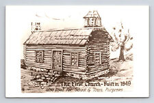 RPPC First Church School Log Cabin by Moen Photo LaCrosse Wisconsin WI Postcard picture
