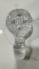 Vintage Clear Crystal Cut Glass Diamond Faceted Decanter Stopper Ball Beautiful picture