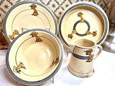 Antique 1920’s Roseville Pottery Puppy Child’s China Set picture