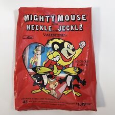 VTG 1982 Mighty Mouse w Heckle And Jeckle Valentines Day Cards 43 Assorted USA picture