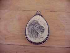 Native American Navajo Scrimshaw Pendent, Signed , Sterling Silver, Good Cond picture