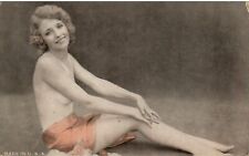 1920-30's Original Studio, Hand-Tinted Photo Card ~ Pretty Woman Striking a Pose picture
