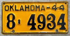 1944 Oklahoma License Plate - Nice Original Paint picture