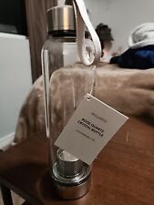 ROSE QUARTZ CRYSTAL INFUSED WATER BOTTLE Silver Removable Base For Cleaning. picture