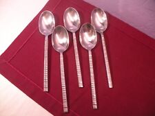Set Of 5 Hampton Silversmiths Azur Stainless Place Oval Soup Spoons 8