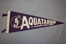 Vintage Aquatarium St Petersburg Florida Felt Pennant Purple Large picture