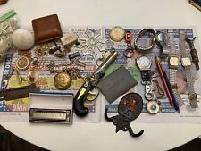 Vintage Antique Junk Drawer Lot Lighter Knife Pocket Watches Jewelry picture