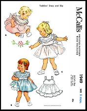 McCall's #1949 Fabric Sewing Pattern SHEER Dress Frock & Slip Baby Doll 6 Months picture