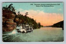 Dells Of Wisconsin WI-Wisconsin Excursion Steamer Romance Cliff Vintage Postcard picture