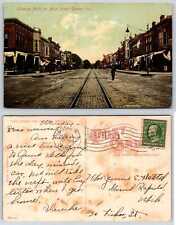 Goshen Indiana NORTH ON MAIN ST TROLLEY TRACKS Postcard k193 picture