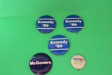 VINTAGE POLITICAL PRESIDENTIAL PINBACK BUTTONS KENNEDY MCGOVERN HUMPHREY MUSKIE picture