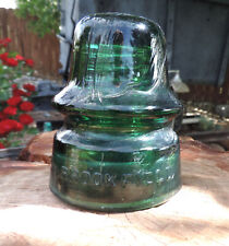 VINTAGE BROOKFIELD SOLID DOME BEE-HIVE FOREST GREEN INSULATOR REVERSE 7 picture