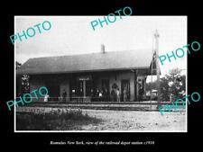 OLD LARGE HISTORIC PHOTO OF ROMULUS NEW YORK THE RAILROAD DEPOT STATION c1910 picture
