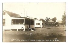 postcard rppc elysian, mn. cottage scene lake francis 1921 picture