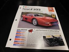 1994+ Ferrari F355 Spec Sheet Brochure Photo Poster picture