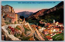 Castillon General Birds Eye View Two Villages Mountains Historic VTG Postcard picture