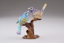 Keren Kopal Birds on Branch Hand made Trinket Box Decorated & Austrian Crystals picture