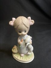 Lefton China Figurine - Little Girl With Bunny, Carrot, Basket (03222) picture