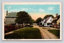 Postcard Main Street in Yorktown Virginia VA, Vintage Unposted C14 picture