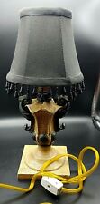 Used Mini Victorian Urn Style Accent Lamp Black Beaded Lamp Shade 11