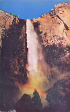 Postcard Bridal Veil Falls Yosemite National Park California CA Vintage picture