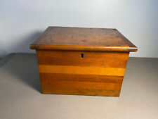 Antique 19th c Mixed Wood Box Lid Breadboard Ends Till Personal Letter Writing picture