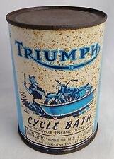Triumph Cycle Bath Metal Pint Can Motorcycle Gas Oil Motorcycle Advertising picture