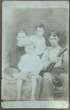 1916 Family Portrait. Man With Fun. Real Photo Postcard. RPPC. picture