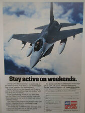 9/1991 PUB AIR NATIONAL GUARD F-16 FIGHTING FALCON ORIGINAL AD picture