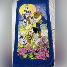 VTG 90s Disney Beauty And The Beast Beach Towel Franco picture