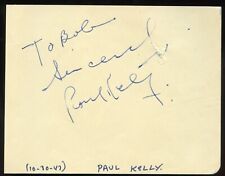 Paul Kelly d1956 signed autograph auto 4x6 Album Page Actor Command Decision picture