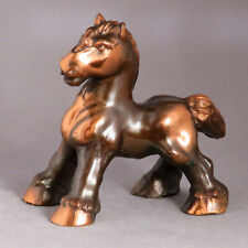MINTY Vintage Estes Tarter Art Deco COPPER METAL Draft HORSE Foal Figurine picture