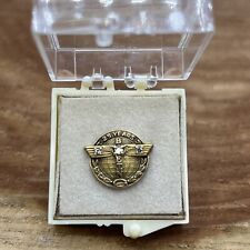 Boeing 25 Year 10k Gold Lapel Pin W/3 Diamonds Eagle Wings Airplane W/Case VTG picture