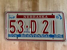 1976 Bicentennial Nebraska License Plate 53-D-21 picture