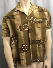 M Vintage KRAMER’S Honolulu LOOP COLLAR Hawaiian ROYAL CREST Shirt LOW MILEAGE picture