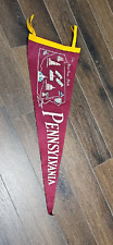 1960s Pennant Pennsylvania Banner Souvenir Felt Landmarks Maroon picture