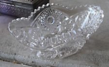 Vintage 1950s AG Marked Pressed Glass Fancy Candy Boat Dish picture
