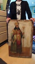Extra large Inscribed Antique Russian  icon for restoring picture