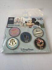 Disney 5 Pin Dated 2018 Booster Set Walt & Mickey, Tea Cup, Space Mountain picture