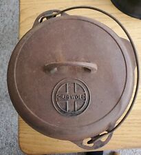 GRISWOLD Dutch Oven Large Block Logo Rusty Barn Find No 8 Stew Pot Cast Iron  picture