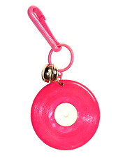 Vintage 1980s Plastic Charm Record Album Pink 80s Charms Necklace Clip On Retro picture