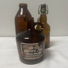 3 Vintage  Brown  Bottles See Description picture